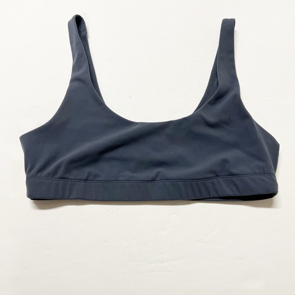Vuori Womens Gray Blue Double Scoop Neck Back Medium Support Daily Bra Size L - Picture 1 of 7